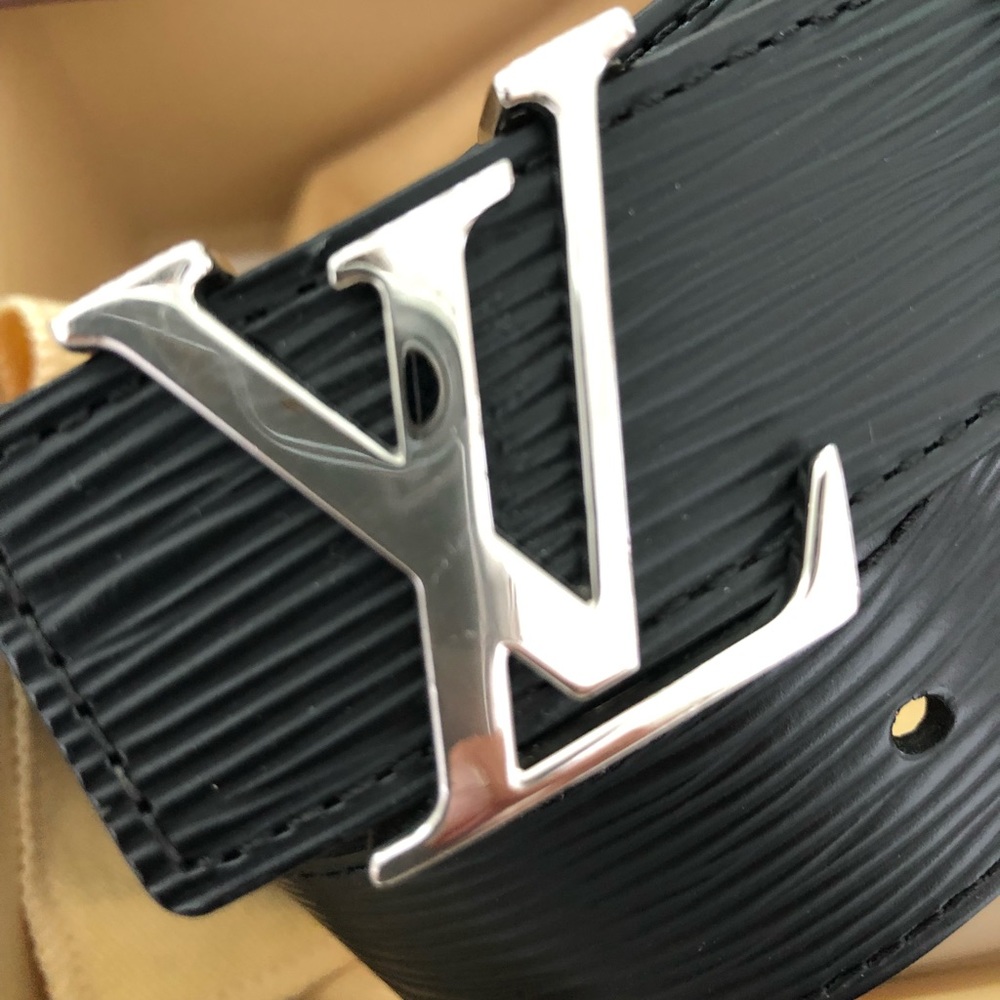 Authentic Louis Vuitton Epi Noir 75 Leather Belt